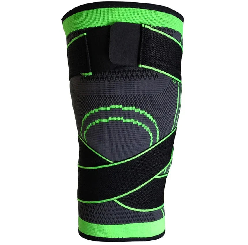 Durable sports knee brace with premium materials, 3D weaving technology, and customizable pressure belt design for active lifestyles