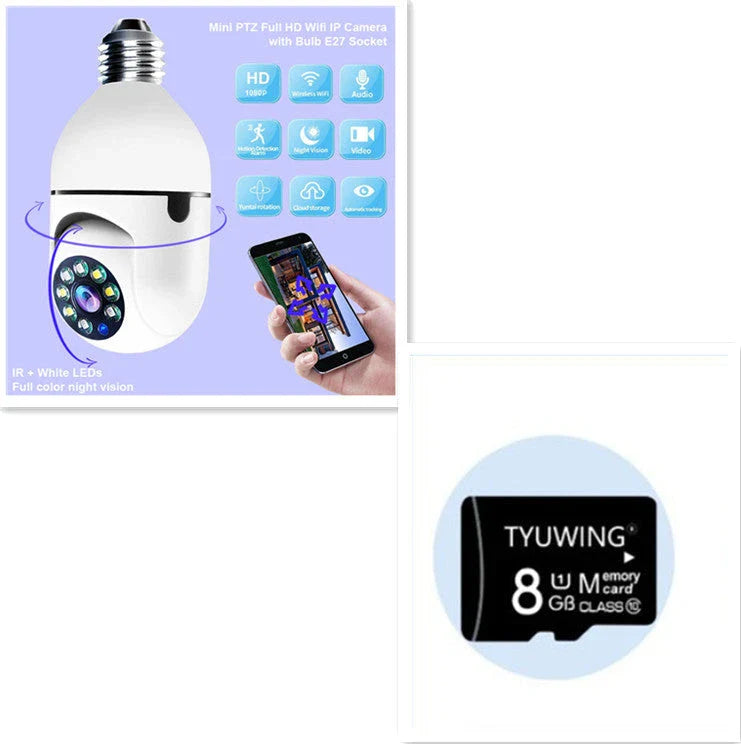 Versatile 1080p Wi-Fi Camera Bulb with 4X Zoom, Automatic Tracking, Colorful Night Vision, and Alexa Integration