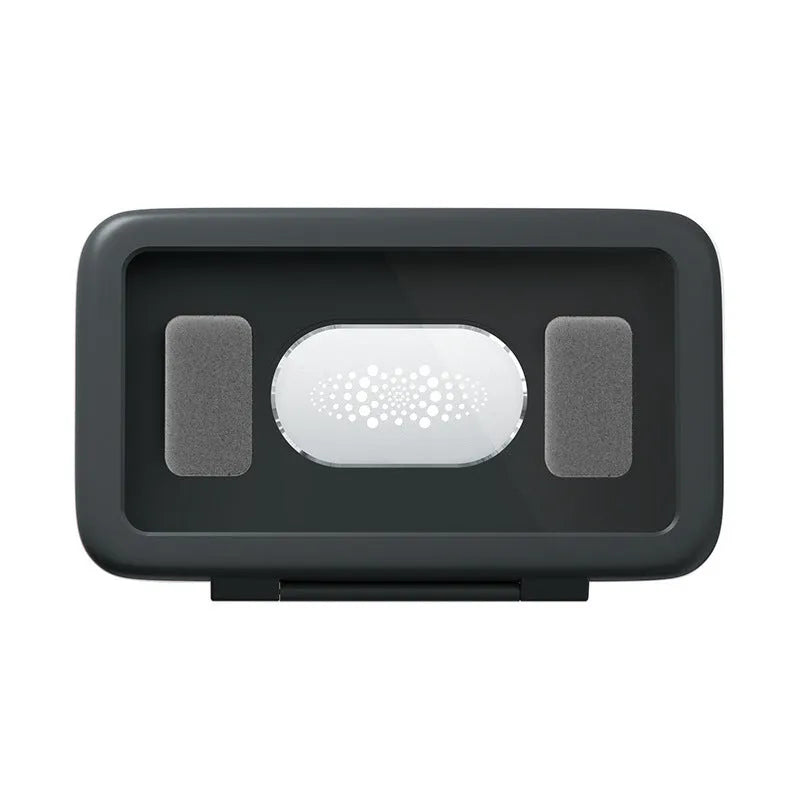 Waterproof shower phone holder mounted on bathroom tile with mobile phone visible through anti-fog window
