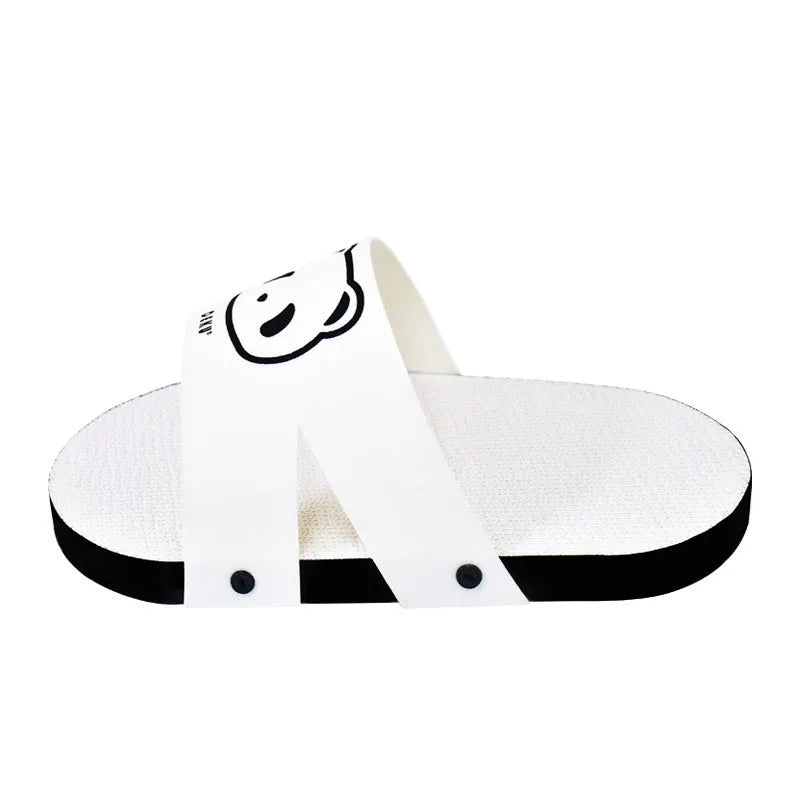 White slipper-style cat scratch board made from corrugated paper
