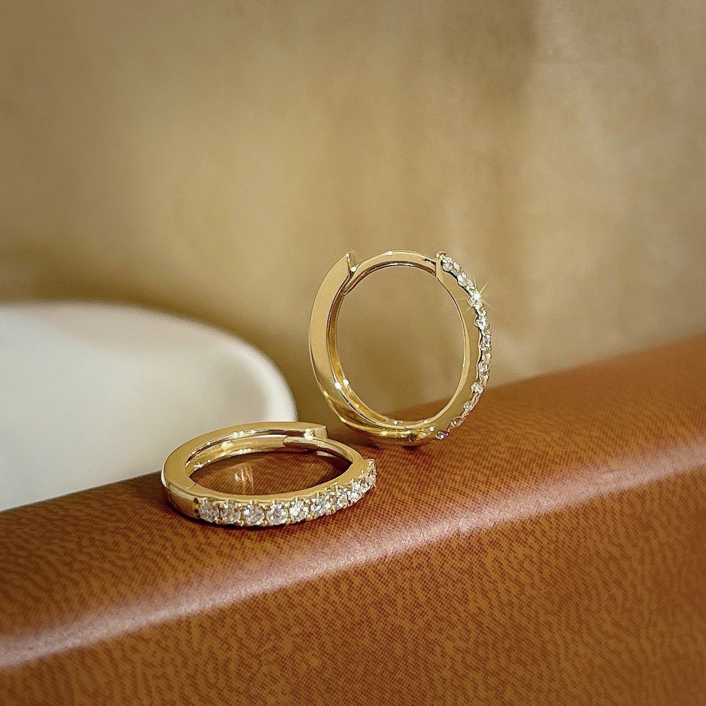 Elegant S925 Sterling Silver Single Row Diamond Earrings for Women