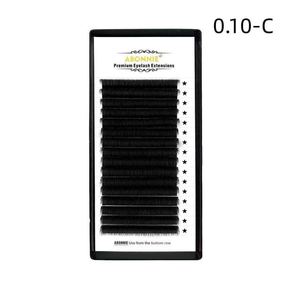 16-row dense false eyelashes made from mink hair with matte finish, showing length options from 8mm to 18mm