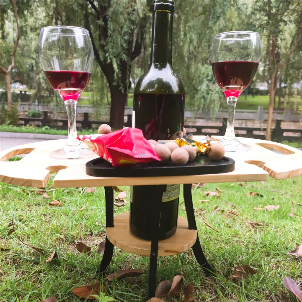 White multifunctional wine glass rack and table splicing for outdoor use