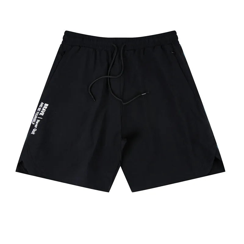 Men's thin quick-drying running shorts in black, blue, or grey, showing contrast colour detail.