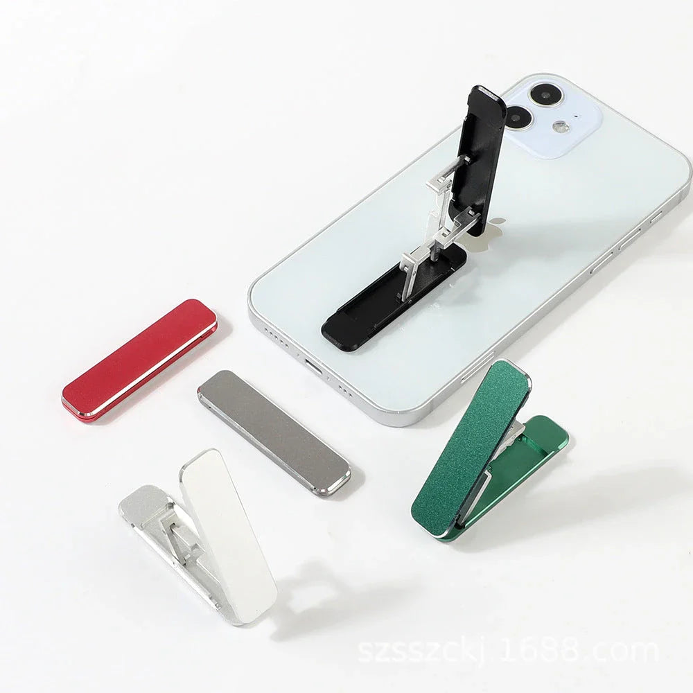 Versatile aluminum alloy folding phone stand with adjustable viewing angle for hands-free mobile productivity