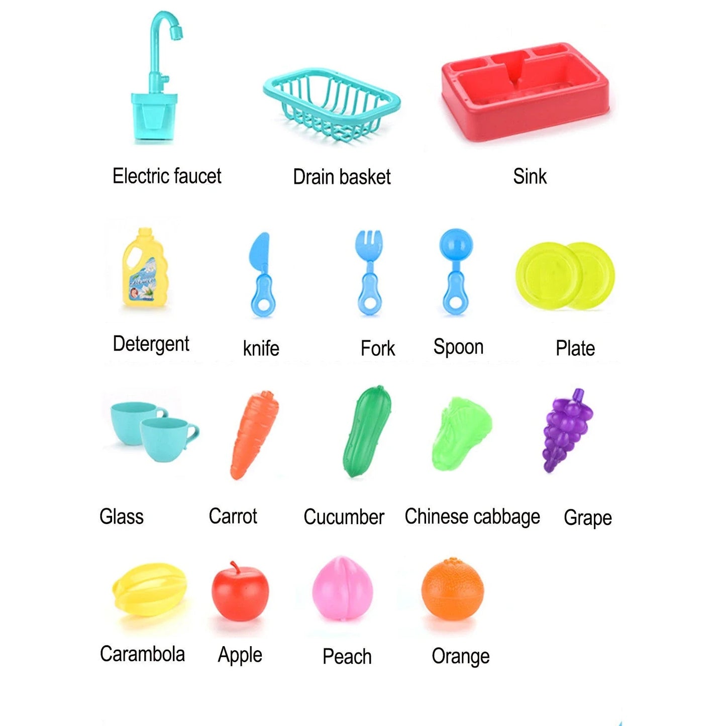 Delightful children's kitchen playset with realistic dishwashing features, including a sink, water pump, and various play accessories.