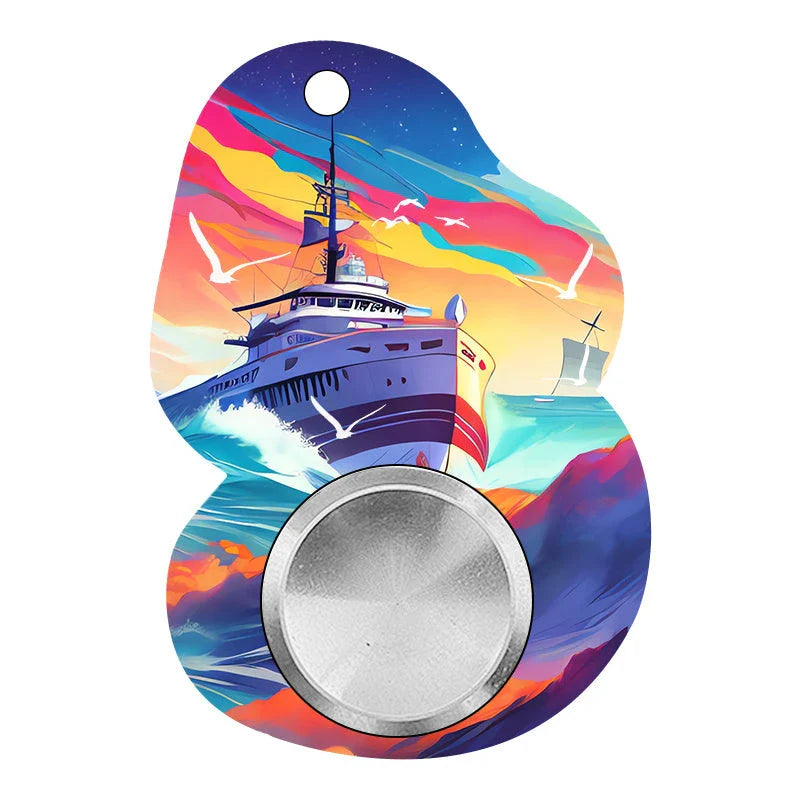 Customizable fidget spinner toy with keychain, available in various designs for stress relief and focus
