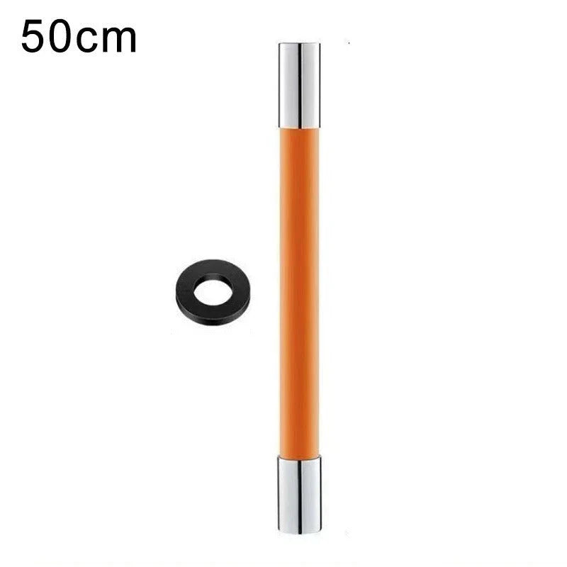 Adjustable bathroom faucet extender with 360-degree rotation for extended reach and flexible positioning