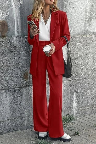 Stylish women's casual solid color suit set in various colors