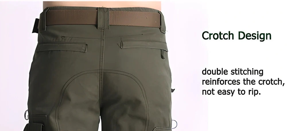 Durable and versatile camo cargo pants with reinforced knees, adjustable waistband, and multiple pockets