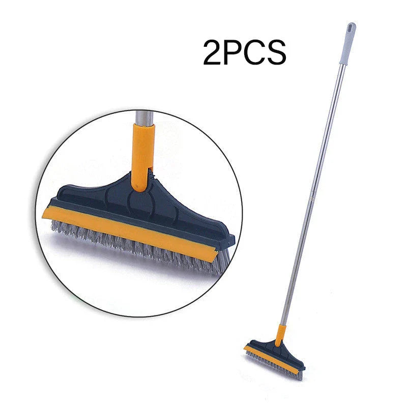 Versatile floor cleaning brush with triangular head and 120-degree rotating capabilities for easy access to tight spaces and corners