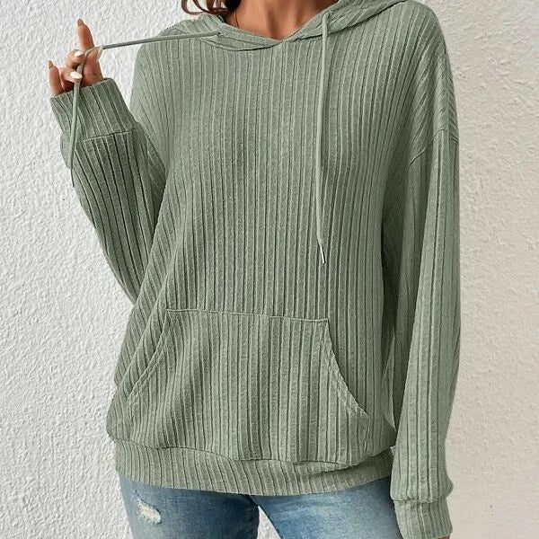 Cozy drawstring hoodie with pockets in various colors, including apricot, green, black, and gray