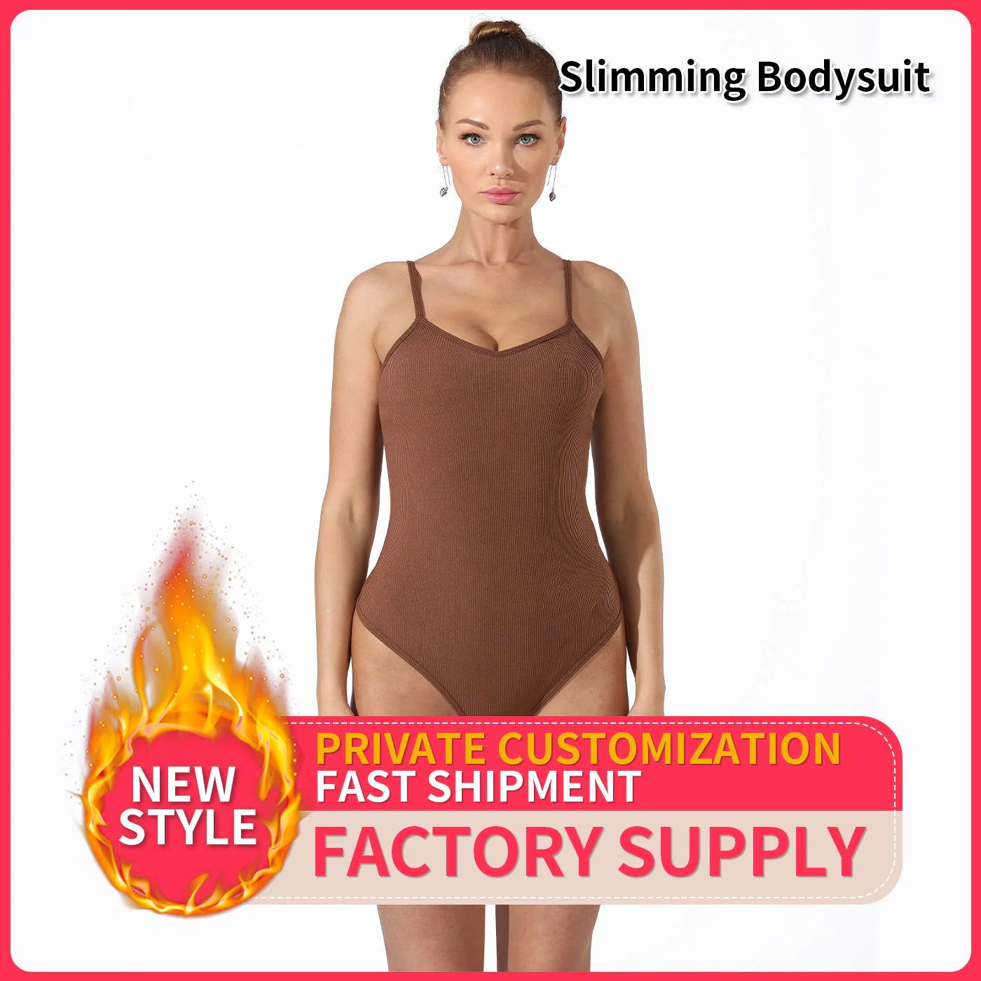 Chic and Comfortable Women's Bodysuit in Versatile Solid Colors: Black and Coffee