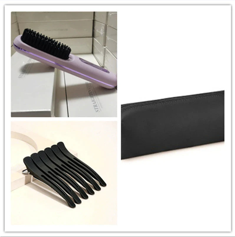 Wireless Hair Straightener Brush with fast heating, portable design, and USB charging