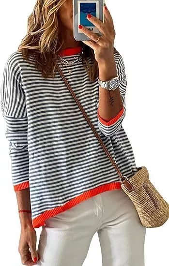 Striped hoodie in black, blue, or navy blue with ribbed cuffs and kangaroo pocket