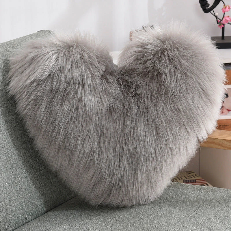 Cozy Heart-Shaped Plush Throw Pillows for Sofa and Bed