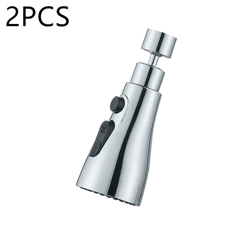 Pressurized faucet sprayer with 360-degree rotation, 3 water modes, and anti-splash design for powerful kitchen cleaning