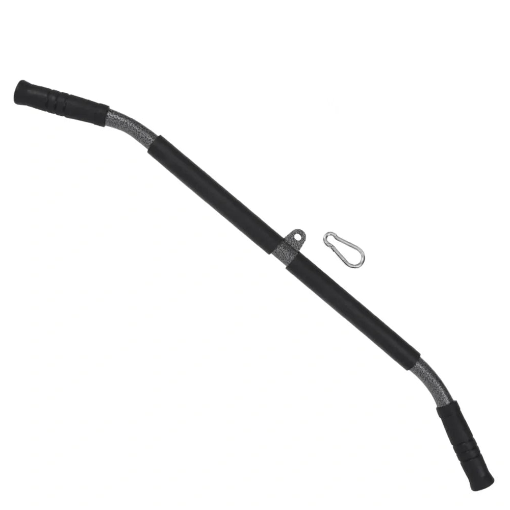 Steel fitness handles with PU grips and EVA padding for cable machine exercises