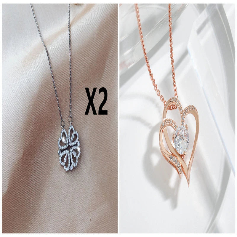 Elegant four-leaf clover necklace with magnetic and detachable design for versatile styling