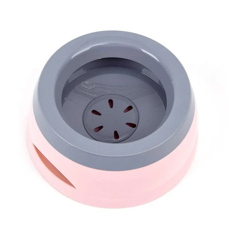 Grey plastic no-spill floating pet bowl for dogs and cats with 750ml capacity.