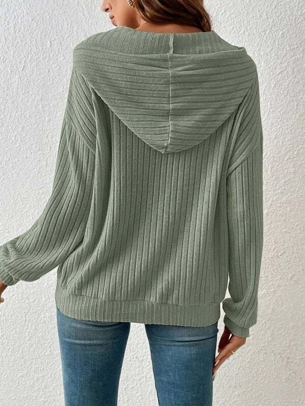 Cozy drawstring hoodie with pockets in various colors, including apricot, green, black, and gray