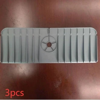 Silicone Faucet Splash Guard - Absorbent mat to keep kitchen countertops dry and clean