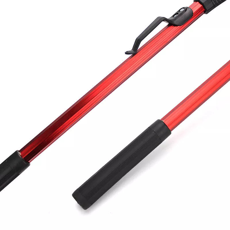 Red aluminum alloy single section triangular folding dip net for fly fishing