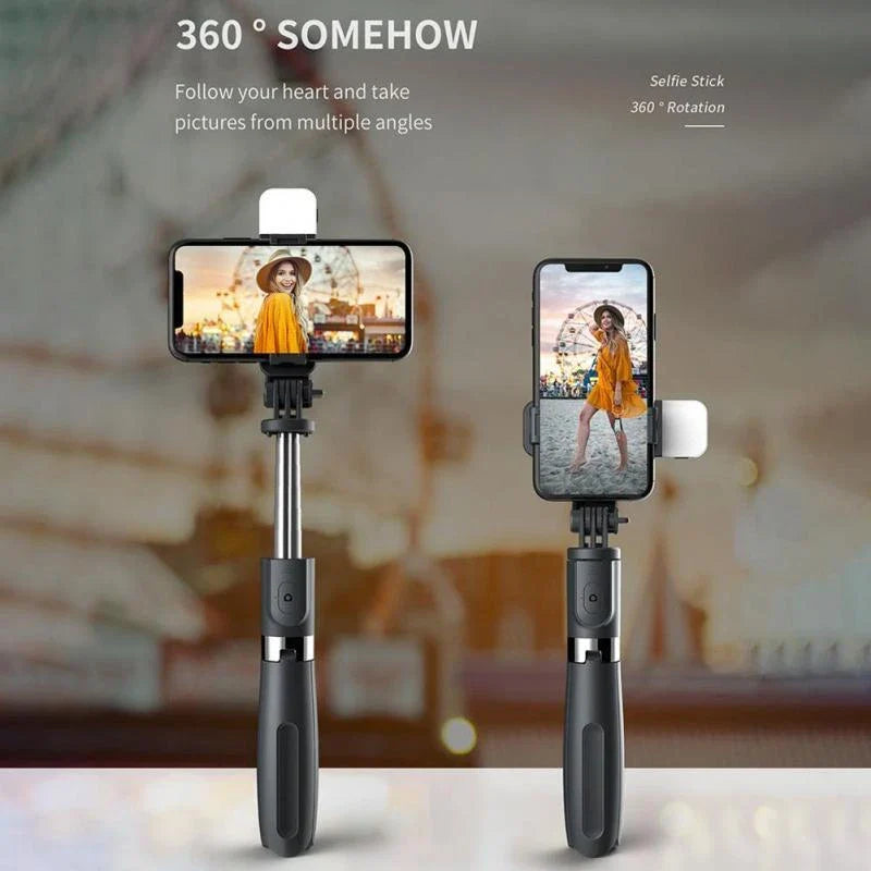 Bluetooth Selfie Stick with Tripod for iPhone, Extendable Length, Remote Control, Hands-Free Photography