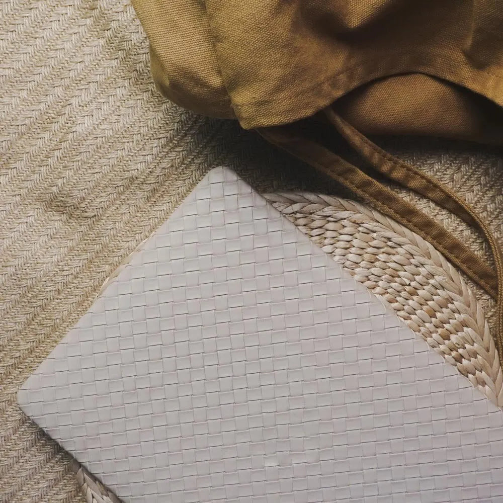 Milk tea colour leather woven laptop case for MacBook Air and Pro, model-specific protective shell.