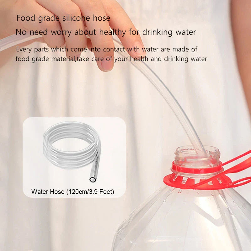 Rechargeable electric water dispenser with sleek white or blue design, perfect for any room or office setting