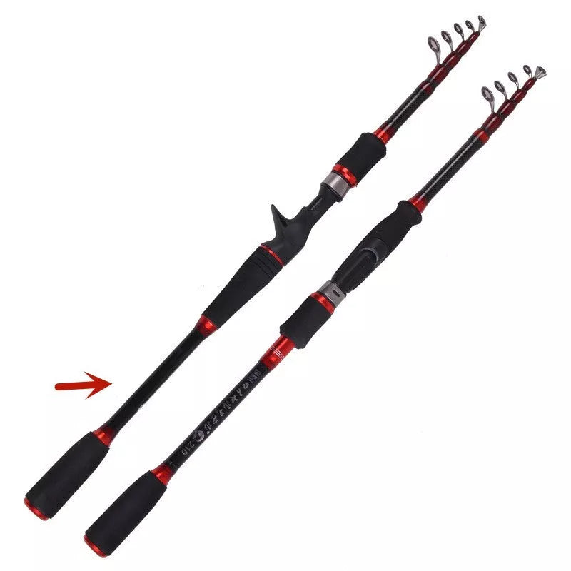 MH Shrinking Carbon Fishing Rod with straight and gun handle options for ocean fishing
