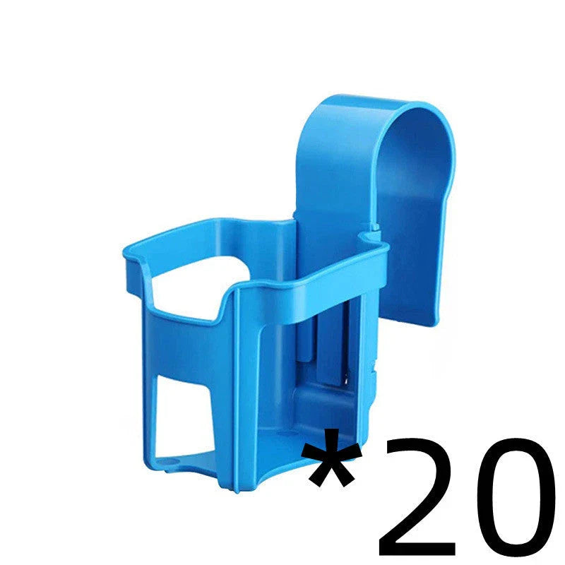 Poolside drink holder made of durable ABS plastic, designed to securely hold beverages near the pool edge