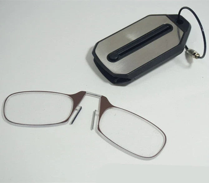 Sleek clip-on reading glasses with polycarbonate lenses for discreet and comfortable magnified vision