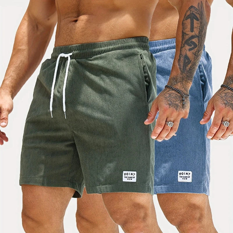 Comfortable corduroy drawstring shorts in a variety of stylish colors, perfect for casual summer wear.