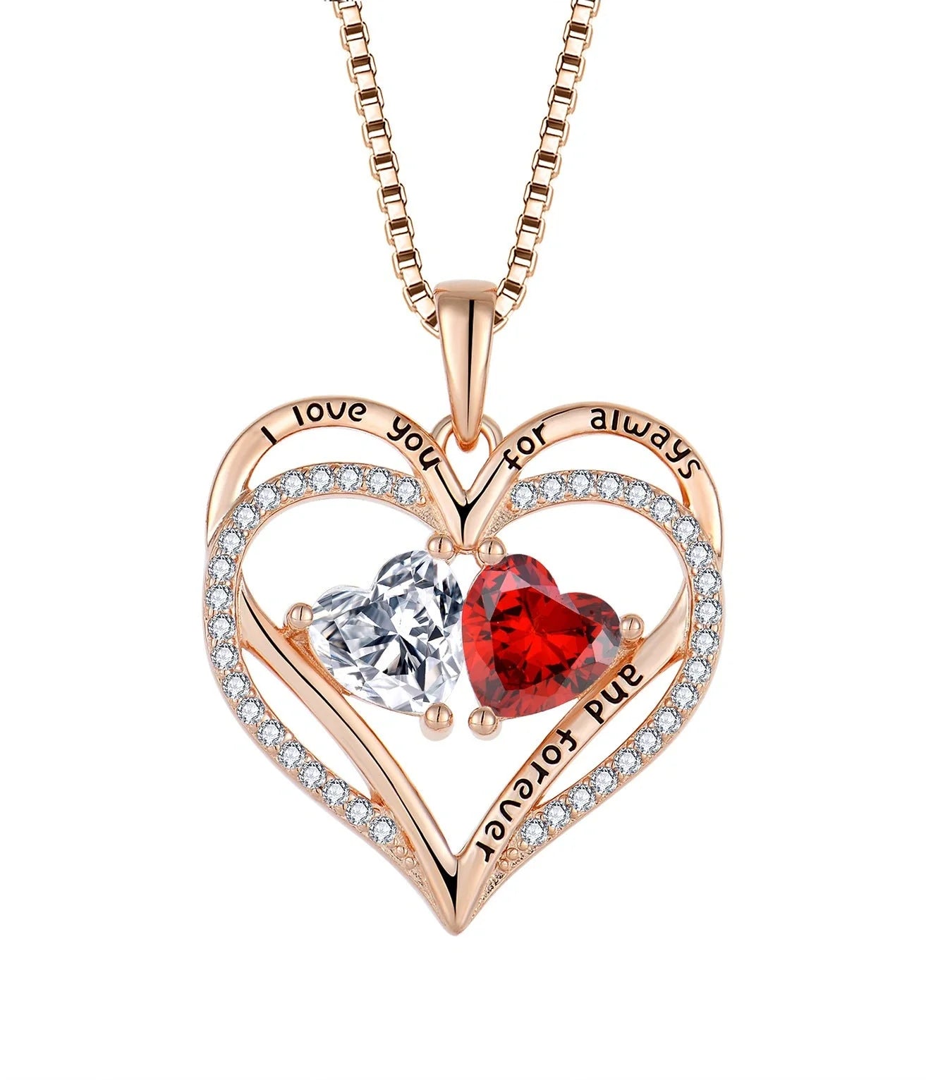 Elegant S925 silver double heart necklace with rhinestone accents, a beautiful and versatile Valentine's Day gift