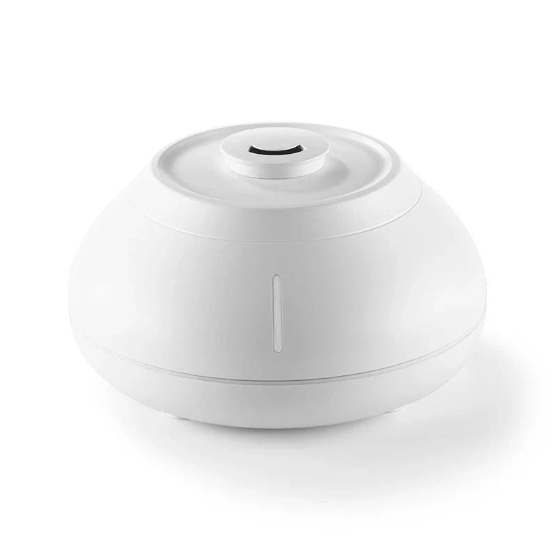 Soothing aroma diffuser with realistic flame-like humidification effect and color-changing LED lights for home and office use