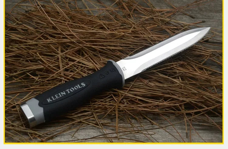 High Hardness Straight Knife for wilderness survival with stainless steel blade and rubber handle