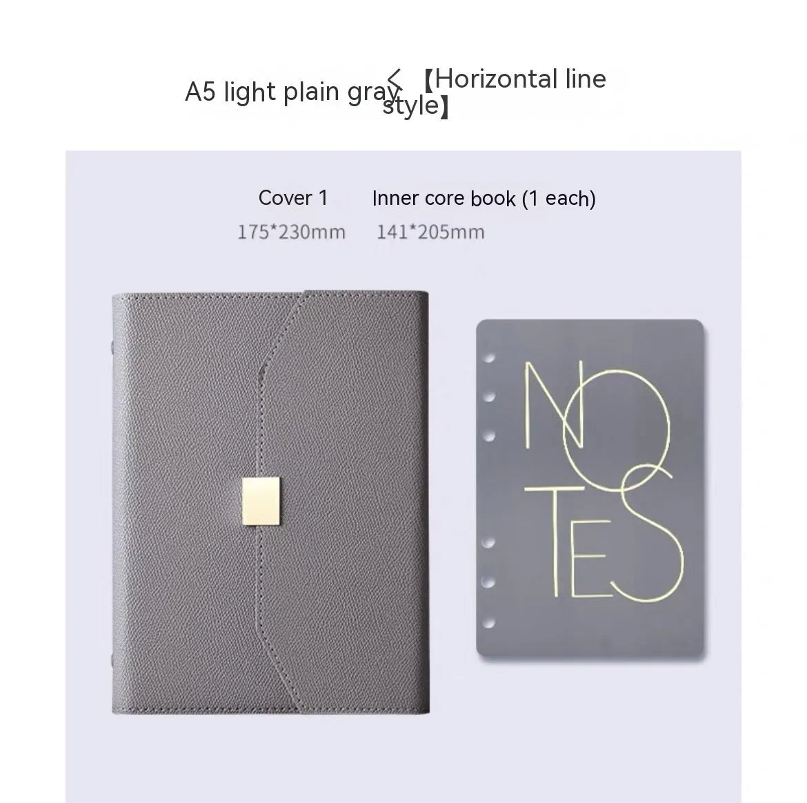 Loose leaf notebook with PU cover in brown, blue, green or gray, A5 or A6 size, 100 sheets of 80gsm wood-free paper.