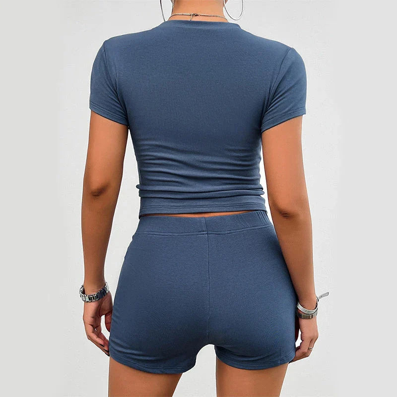 Stylish and comfortable women's 2-piece activewear set in various colors including white, black, and gray.