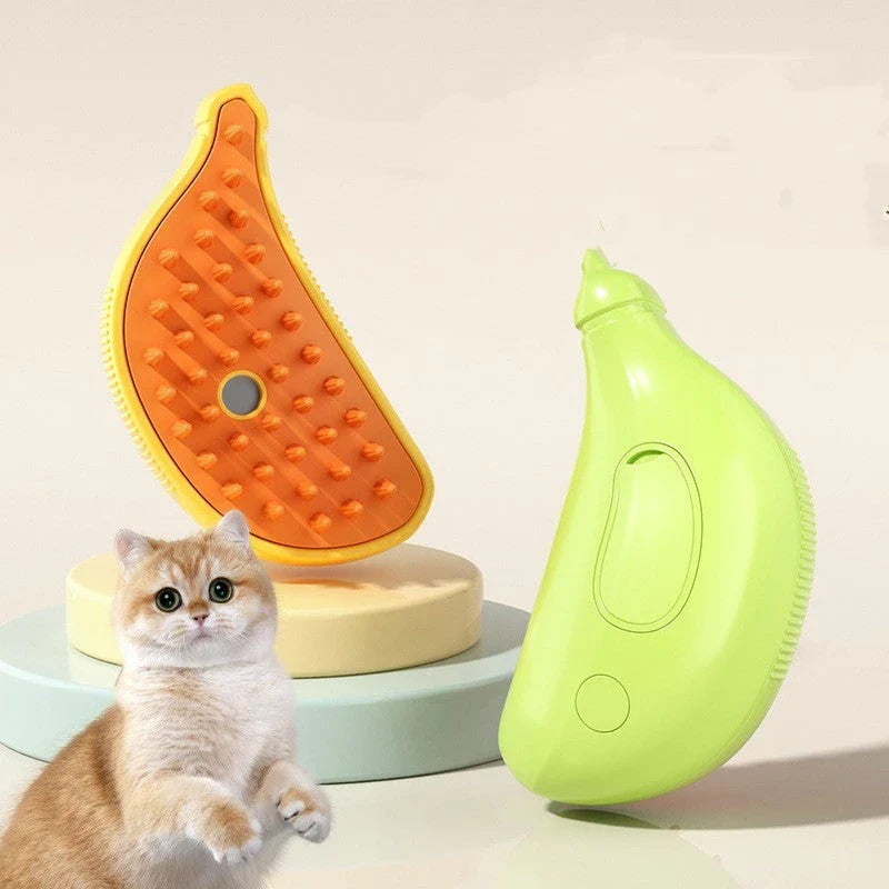Rechargeable 3-in-1 pet grooming brush with steamy massage function for cats and dogs