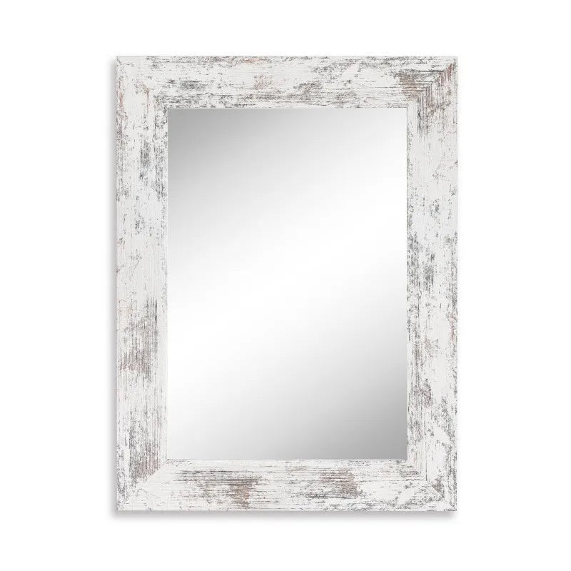 Wall-mounted modern pastoral style mirror with a little white MDF frame.