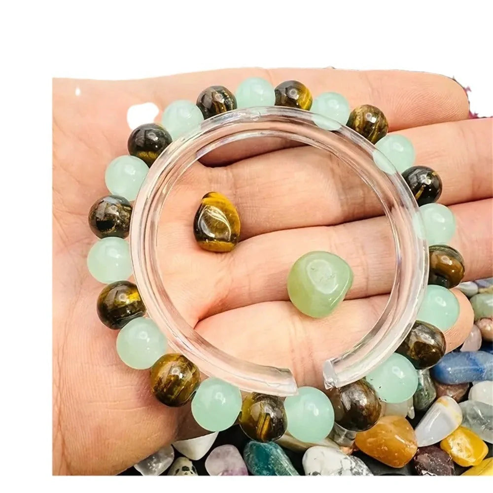 Natural Tigereye Green Aventurine Bracelet with ethnic style design