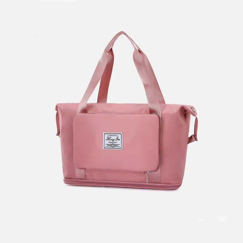 Versatile foldable travel bag with large 36-55L capacity, multiple interior pockets, and water-resistant Oxford cloth construction