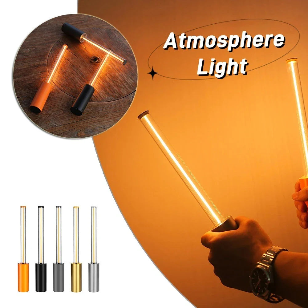 Rechargeable Atmospheric Breathing Light with adjustable lighting modes, sleek design, and versatile placement in bedroom or living space