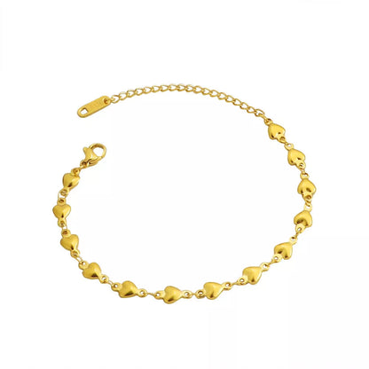Gold Chain Heart Bracelet in Stainless Steel with elegant heart design