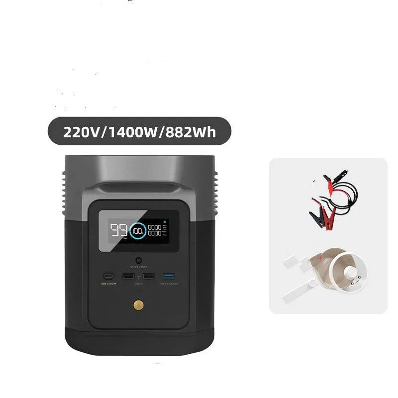 RIVER Pro outdoor power supply unit with display screen and multiple ports for charging devices