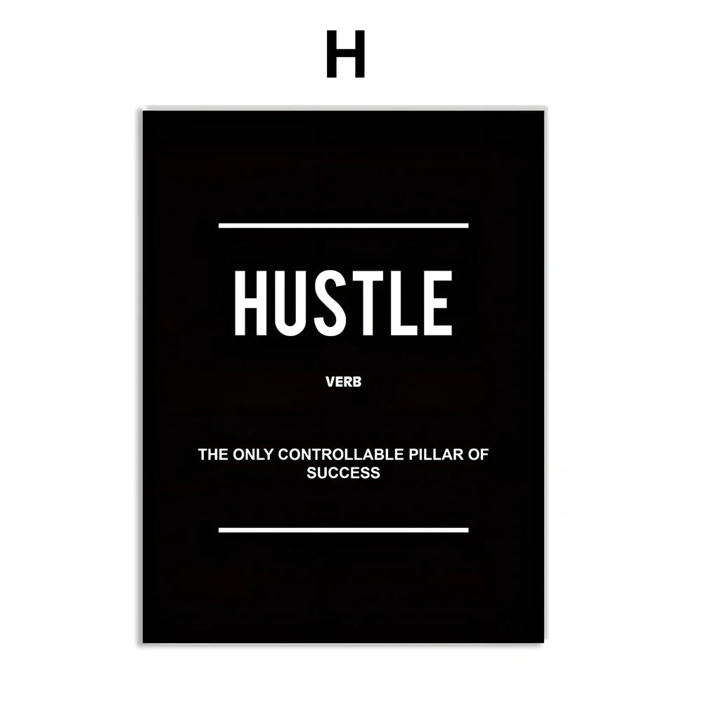 Frameless canvas wall art with inspirational quotes in various sizes from 15cm to 90cm