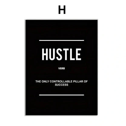 Frameless canvas wall art with inspirational quotes in various sizes from 15cm to 90cm