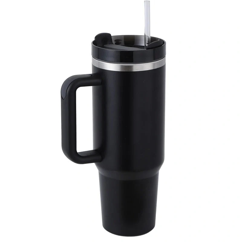 40oz stainless steel straw coffee mug with handle for travel, bisphenol A free, large capacity
