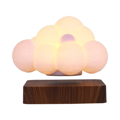 Magnetic Levitation Cloud Lamp with 3D-printed cloud design floating above base